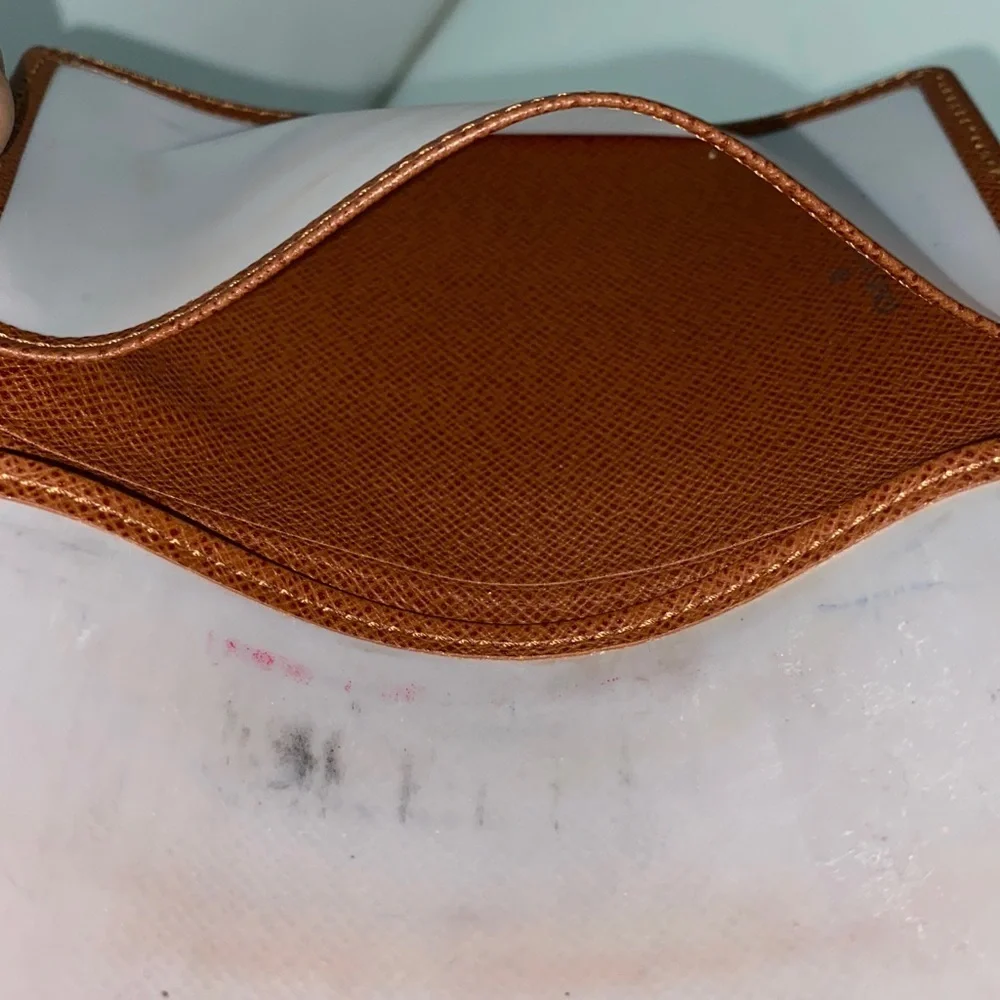 Authentic Louis Vuitton Tan Leather Card Holder